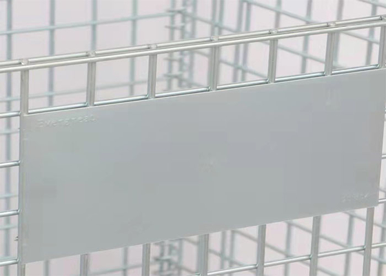 Logística plegable blanca de plata de Mesh Cage Electrostatic Spraying Turnover del alambre de 6,4 milímetros expresa